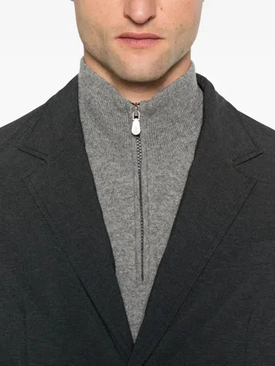 Herno Tailored Black Jacket With Detachable Hood In Black