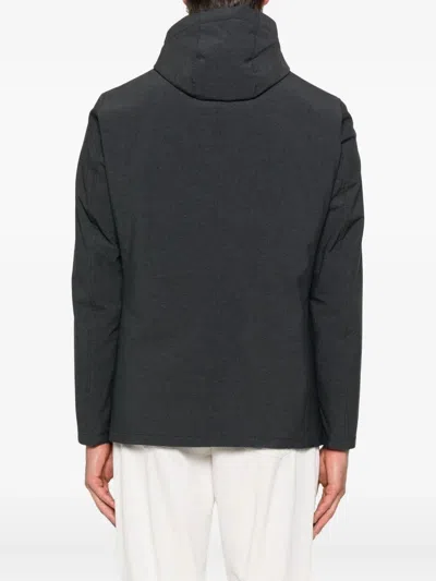 Herno Tailored Black Jacket With Detachable Hood In Black