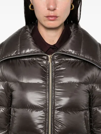 Herno Cleofe Quilted Zip-fastening Coat In Metallic