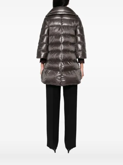 Herno Cleofe Quilted Zip-fastening Coat In Metallic