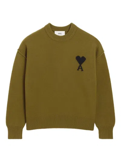 Ami Alexandre Mattiussi Ribbed Crewneck Sweater With Long Sleeves