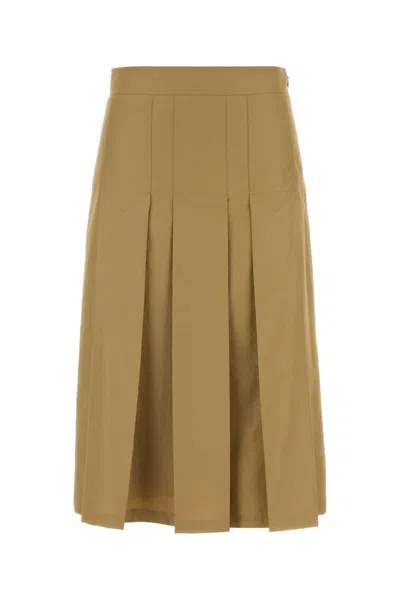 Prada Beige Cotto Blend Skirt