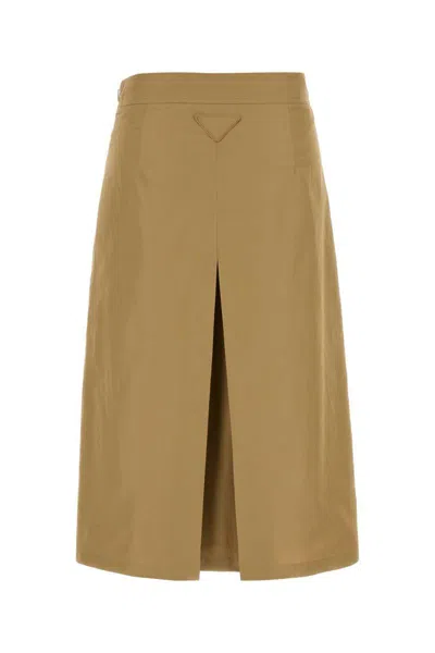 Prada Beige Cotto Blend Skirt