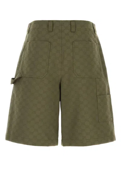 Gucci Gg Fabric Bermuda Shorts In Green