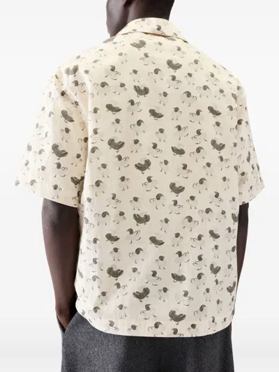 Jacquemus Mens La Chemise Jean Graphic-print Cotton Shirt Duck Light Beige Gr In Multi