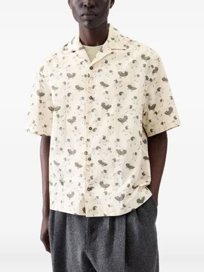 Jacquemus Mens La Chemise Jean Graphic-print Cotton Shirt Duck Light Beige Gr In Multi
