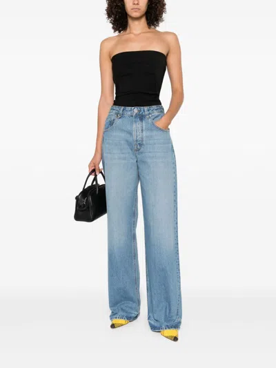Jacquemus Denim Trousers With Belt Loops In Blue