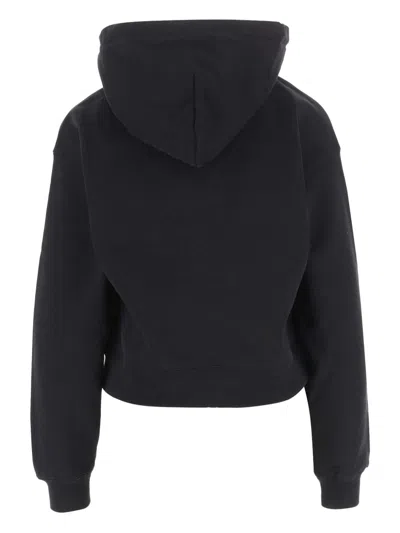 Jacquemus Le Grosgrain Logo Cotton Fleece Crop Hoodie