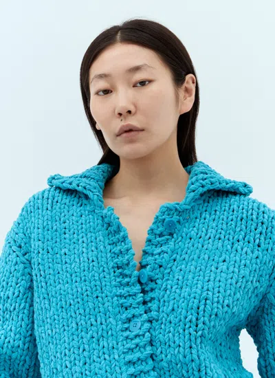 Jw Anderson Women Chenille Cardigan In Blue