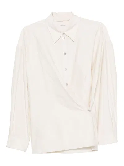 Lemaire Women Cotton And Silk Blend Shirt In White