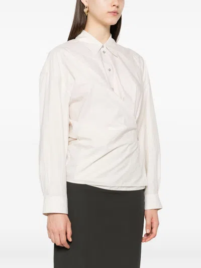 Lemaire Women Cotton And Silk Blend Shirt In White