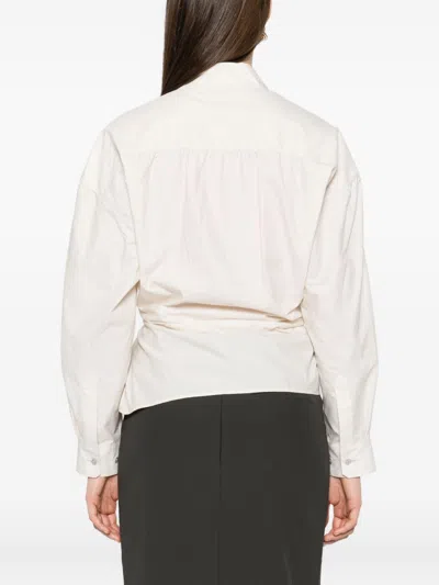 Lemaire Women Cotton And Silk Blend Shirt In White