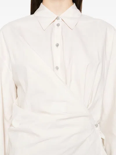 Lemaire Women Cotton And Silk Blend Shirt In White