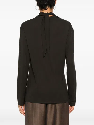 Lemaire Women Cotton Turtle-neck Sweater In Black