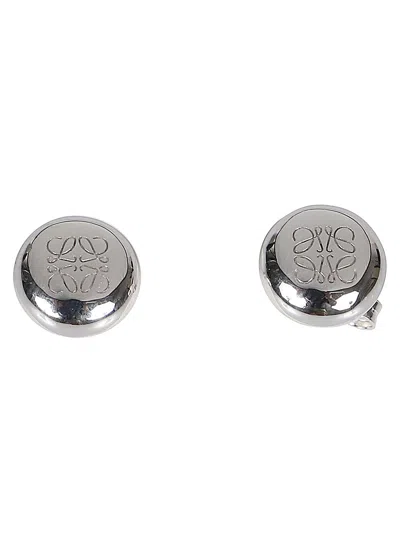 Loewe Women Anagram Pebble Silver Earrings