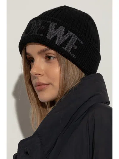 Loewe Women Logo Wool Beanie