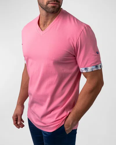 Maceoo Men's Vivaldi V-neck T-shirt In Pink