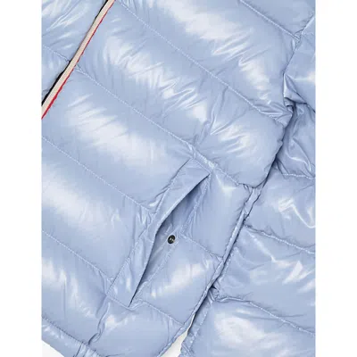 Moncler Medium Blue New Aubert Hodded Shell-down Jacket 4-14 In Blue