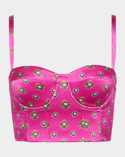 L Agence Southwestern Geometric Sonya Bralette In Pink