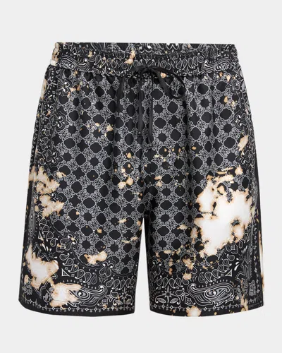 Amiri Silk Bermudas With Pattern And Adjustable Waistband