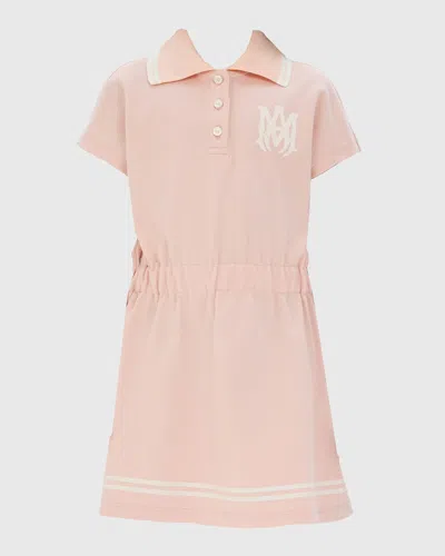 Amiri Girl's Ma Short-sleeve Polo Dress In Pink