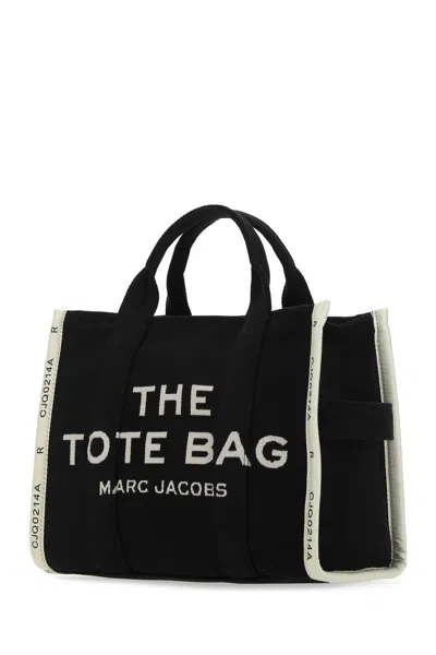 Marc Jacobs Women Black Canvas The Tote Shopping Bag
