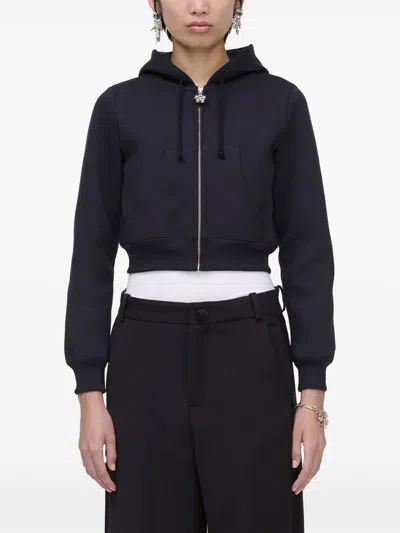 Marc Jacobs Women's Cotton Cropped Hoodie In Black