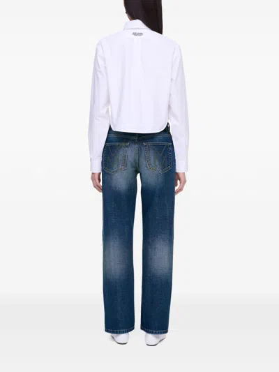 Marc Jacobs Women Cotton Cropped Shirt In White