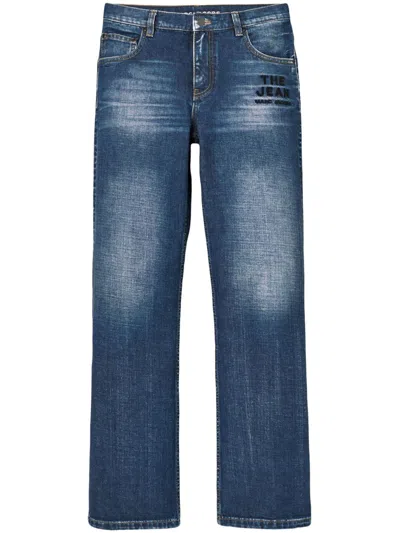 Marc Jacobs Belt Loops Faded Effect Five-pocket Style Trousers In Blue
