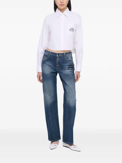 Marc Jacobs Belt Loops Faded Effect Five-pocket Style Trousers In Blue