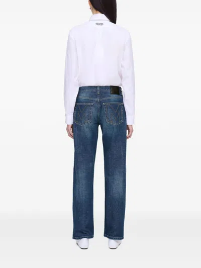 Marc Jacobs Belt Loops Faded Effect Five-pocket Style Trousers In Blue