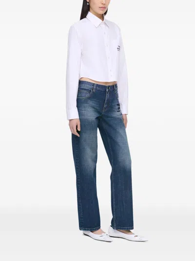 Marc Jacobs Belt Loops Faded Effect Five-pocket Style Trousers In Blue