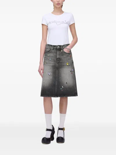 Marc Jacobs Women's Denim Midi Skirt In Black