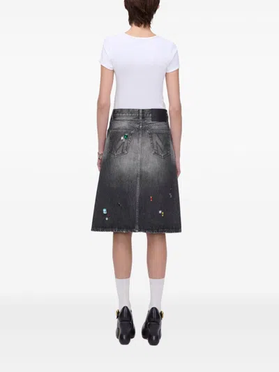 Marc Jacobs Women's Denim Midi Skirt In Black