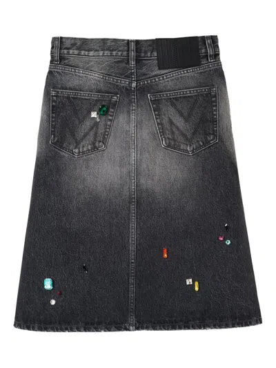 Marc Jacobs Women's Denim Midi Skirt In Black
