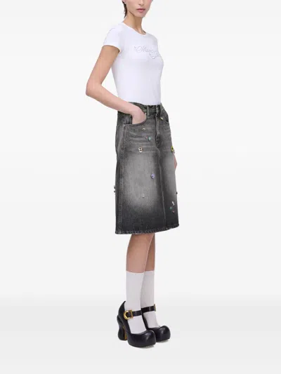 Marc Jacobs Women's Denim Midi Skirt In Black