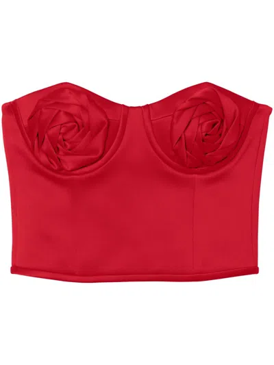 Marc Jacobs Red The Duchess Satin Rose Corset In Red