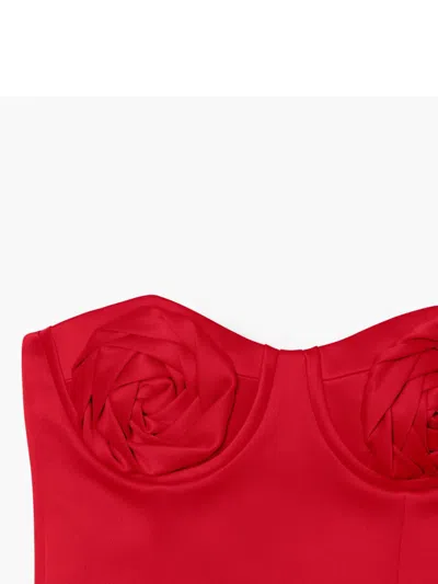 Marc Jacobs Red The Duchess Satin Rose Corset In Red