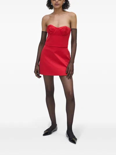 Marc Jacobs Red The Duchess Satin Rose Corset In Red