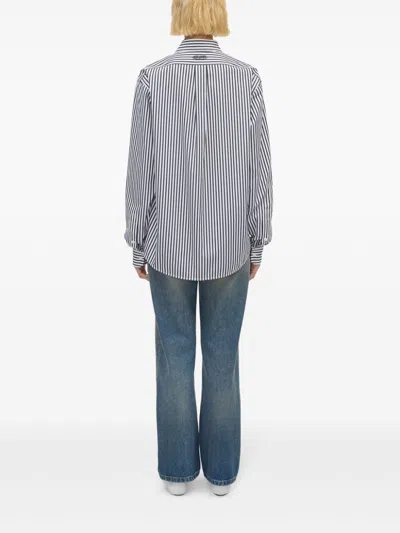 Marc Jacobs Women Striped Cotton Shirt In Blue