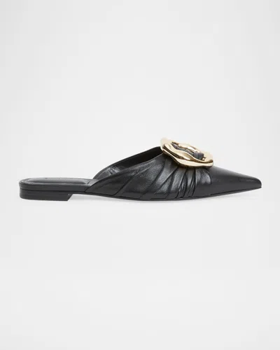Simkhai Belle Leather Pointed-toe Mules