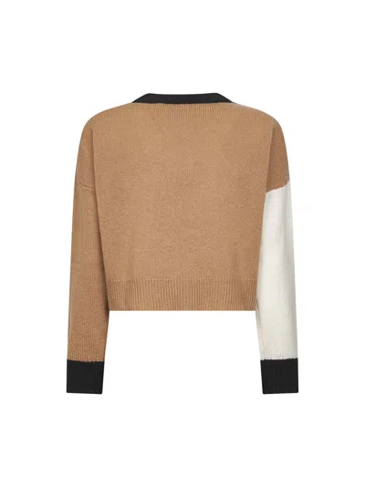 Marni Women Ppnk Color Block Cashmere Cropped Sweater In Multi