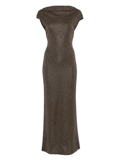 Max Mara Lurex-detail Dress In Brown