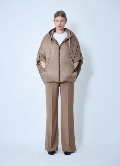 Max Mara Women Oversized Nylon Jacket In Neutral