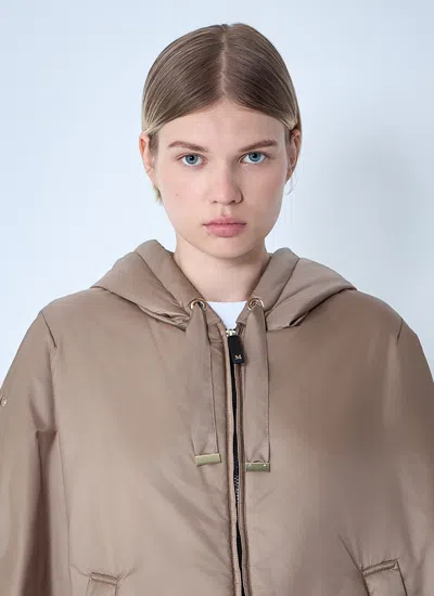 Max Mara Women Oversized Nylon Jacket In Neutral