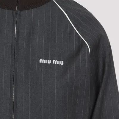 Miu Miu Wool Pinstripe Jacket Side Pockets