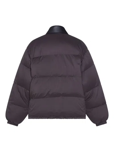 Miu Miu Women Nylon Down Jacket In Brown