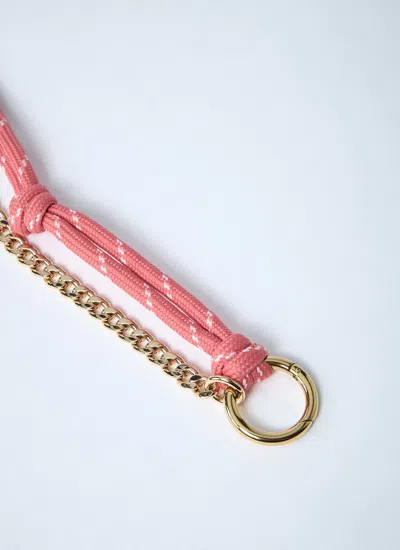 Miu Miu Women Tamaris Leather Cord And Metal Trick Keyring In Multi