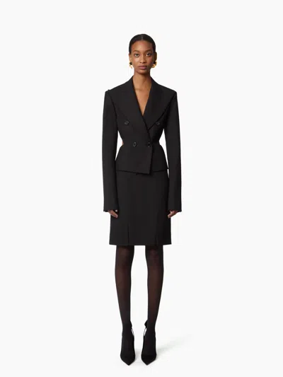 Nina Ricci Mini Wool Skirt In Black