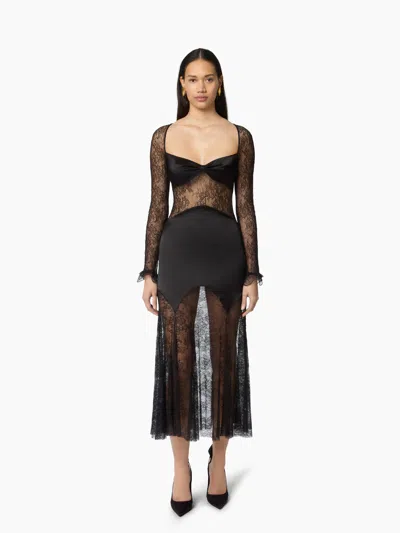 Nina Ricci Long Open Neck Lace Dress